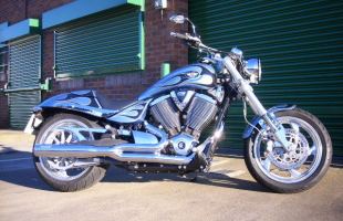 2010 Victory Hammer. Blue with Black Graphics motorbike