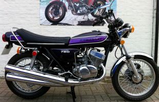 Restored 1975 Kawasaki H2C 750 Triple. motorbike