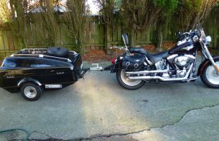 Harley Davidson FLSTF FATBOY SOFTAIL + SQUIRE TRAILER motorbike
