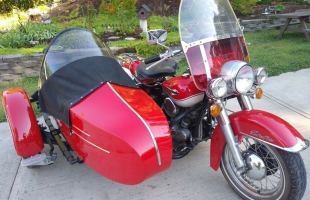 1965 Harley-Davidson Panhead, colour Red motorbike
