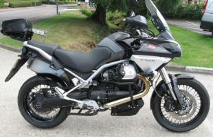 Moto Guzzi STELVIO 1200 ABS 4v Black H GUARDS H GRIPS SPOTS ENGINE BARS motorbike