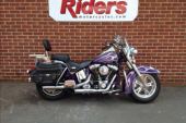 Harley Davidson FLSTC in purple and flames for sale
