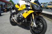 2011 (11) Aprilia Tuono V4R. Only 1184 miles. Yellow. Austin Racing end can. for sale