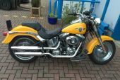 Harley Davidson FLSTF Fatboy 2012 Yellow 1690cc Taxed Low Mileage Hardly Used for sale