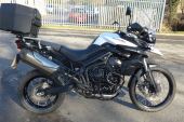 Triumph Tiger 800 XC ABS 13 white top box engine bars spotlights heated grips for sale