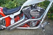 Picture 6 - 2005 Custom Harley-Davidson Chopper White & Orange motorbike