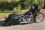 2015 Harley-Davidson Touring, color black/grey matte camo, red leaf accents