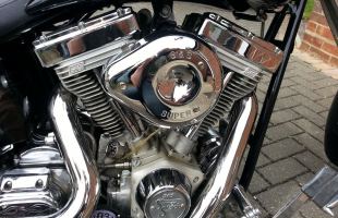 Harley Davidson custom Fatboy motorbike