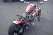 Harley Davidson custom choper red/gold low rider hardtail 703 miles for sale