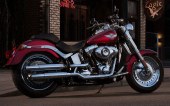 Harley-Davidson FLSTF FatBoy Red Color - motorbike wallpaper